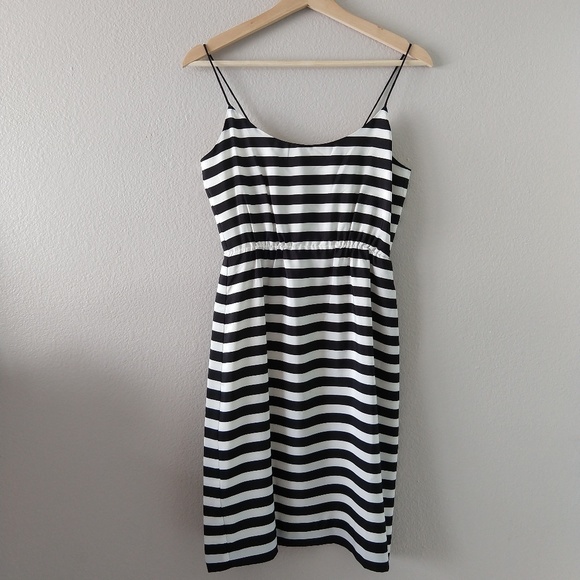 J Crew cream and black striped dress size 0 - Picture 4 of 8